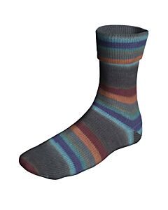 Lang Yarns Super Soxx Color kl.503 Sportysoxx (grijs/bruin/roestbruin/lichtblauw/paars) is een 4 draads sokkenwol