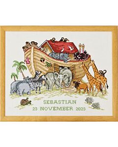 Borduurpakket Ark van Noach geboortetegel van Permin  90-2327 