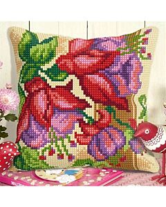 Borduurpakket kussenpakket fuchsia orchidea 9024