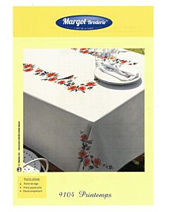 Groot tafelkleed Printemps van margot in spansteek  excl garen afm 140x180cm voorbedrukt