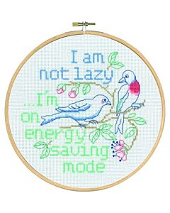 Borduurpakket I am not lazy - niet lui van Permin  92-9717 incl borduurring