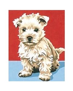 Seg de Paris voorbedrukt stramien witte hond in halve kruissteek 9213.47B