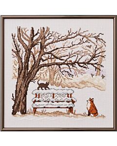 Borduurpakket vos in de winter van Permin 92-2131