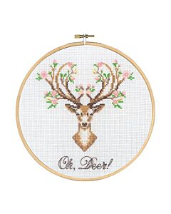 Borduurpakket incl borduurring  hert oh, Deer van Permin  92-2803