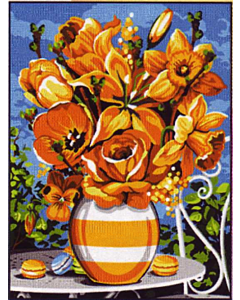 pot met bloemen  om te borduren seg de paris 926.323
