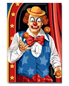 Voorbedrukt stramien/canvas de clown met ballen van Seg de Paris 929.617 om te borduren