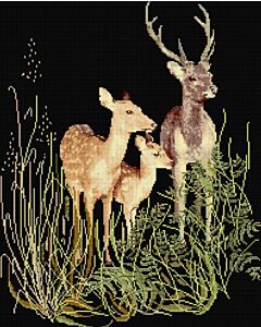 Thea Gouveneur borduurpakket 'hertenfamilie' 938.05 telpatroon (ook verkrijgbaar op witte aida, 938)