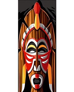 Voorbedrukt stramien Masque - Afrikaans masker om te borduren seg de paris 950.179