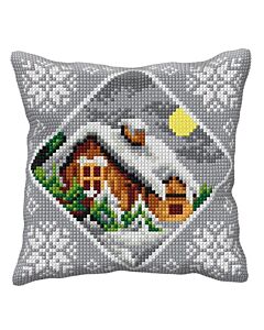 Orchidea kussenpakket huis in de sneeuw 9541 om te borduren