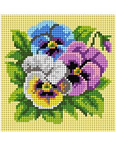 Orchidea borduurpakket viooltjes 9785 voorbedrukt stramien incl. garen, ideaal voor beginners!