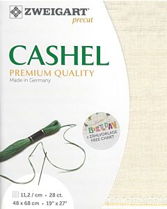Zweigart linnen borduurstof Cashel 28counts/11,2 draden per cm kl.99 creme