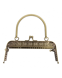 Tassen /  portemonnee sluiting en een handvat, oud goud, 18cm