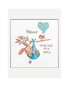 Aine borduurpakket geboortetegel het is een jongen A1028 telpatroon