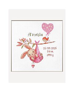 Aine borduurpakket geboortetegel het is een meisje A1029 telpatroon