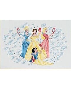 Borduurpakket  ABC Prinsessen en spiegels Disney telpatroon 