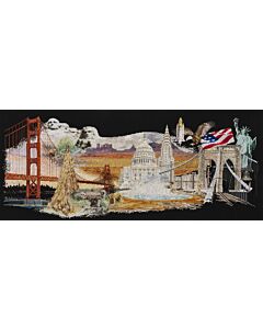 Borduurpakket Amerika van thea gouverneur 544 aida zwart