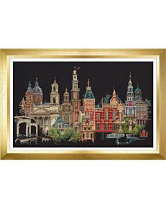 Borduurpakket  Amsterdam van Thea Gouverneur op aida zwart