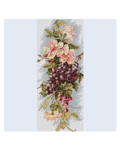 Composition with Grapes bloemen met druiven borduurpakket