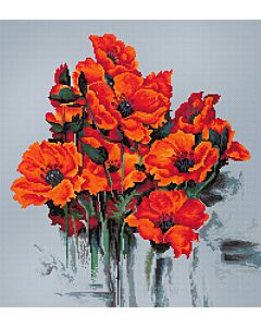 Luca-s borduurpakket klaprozen om te borduren b2380