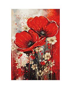 Luca-s borduurpakket 'Dance of The Poppies' B7046 telpatroon