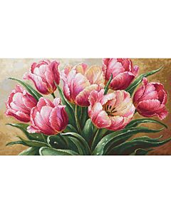 Luca-s borduurpakket Sierlijke tulpen B718 telpatroon