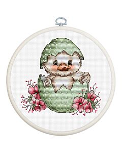 Luca-s borduurpakket eerste glimlach van het pasgeboren eendje BC238 telpatroon incl. borduurring