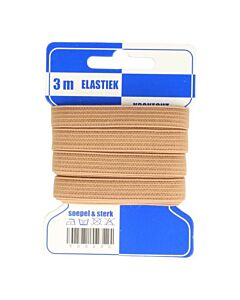 Blauwe kaart elastiek beige