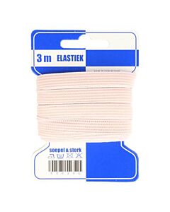 Blauwe kaart elastiek licht rose