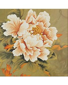 Voorbedrukt borduurpakket Bloeiende pioen op aida Needleart World 450.038