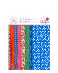 Stoffenset  Blue Daisy voor poppenkleding Dress your doll