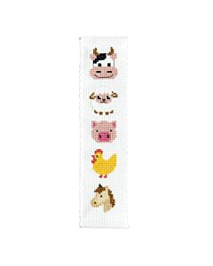 Crafty Kit borduurpakket boekenlegger boerderij dieren BM-017 telpatroon