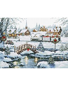Luca-s borduurpakket Een sfeervol winters landschap BU5111 met telpatroon