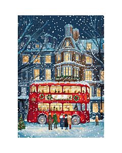 Borduurpakket London Christmas Bus - Leti Stitch L9982