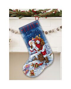 Borduurpakket kerstsok Silent Night Gift Stocking - Leti Stitch L10-001