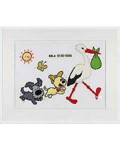 Pako borduurpakket geboortetegel Woezel & Pip 271.058 telpatroon