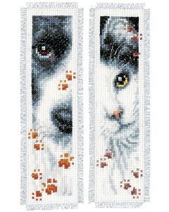 Borduurpakket 2 boekenleggers hond en poes van Vervaco pn-0155651