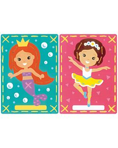 Borduurpakket 2 Borduurkaarten Ballerina en zeemeermin van Vervaco 0157765