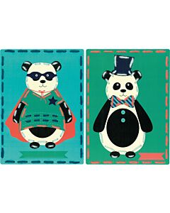 Borduurpakket 2 borduurkaarten circus panda's Vervaco PN-0157042