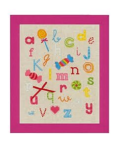 Borduurpakket abc met snoepjes van lief vervaco pn0150883