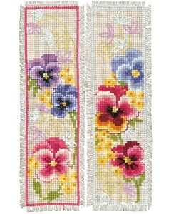 Vervaco borduurpakket 2 boekenlegger van viooltjes borduren pn-0169653