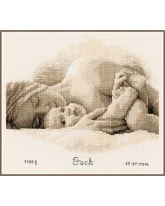 Borduurpakket geboortelap de eerste knuffel om te borduren van Vervaco pn-0153604