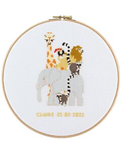 Borduurpakket geboortetegel dieren toren van Pako 212.365 borduren