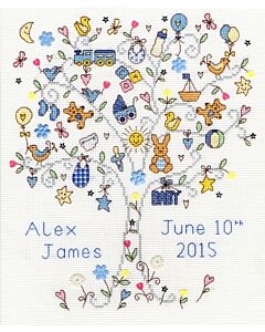 Borduurpakket Geboortetegel Love Baby Boy borduren Borty treads xka08