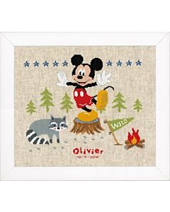 Borduurpakket geboortetegel  Mickey Mouse Disney A woodsy adventure om te borduren vervaco pn-0167674