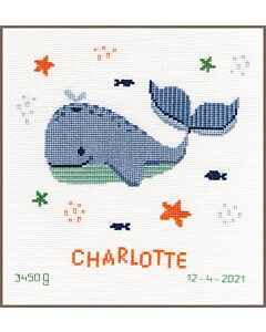 Borduurpakket geboortetegel walvissenfun van Vervaco pn-0191830