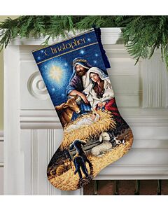 Borduurpakket Kerstsok holy night - kerststal Dimensions gold collection 70-08838