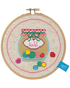 Borduurpakket knoopjespot van Lief incl borduurring Vervaco pn-0150923