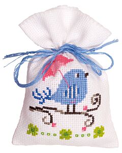 Borduurpakket kruidenzakje Twetel tweet blauw Vervaco pn-0147230