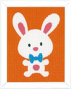 Borduurpakket kruissteek leuk konijntje voor kinderen Vervaco pn-0156901