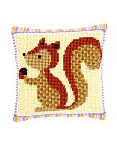 Borduurpakket kruissteekkussen  eekhoorn met eikel om te borduren van vervaco  pn-0150073